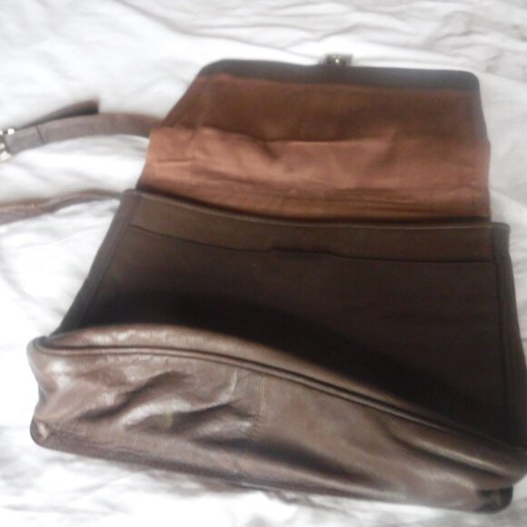 Kenneth cole Reaction Brown Satchel Bag Note book Brown Bag pre Owned - Picture 7 of 7